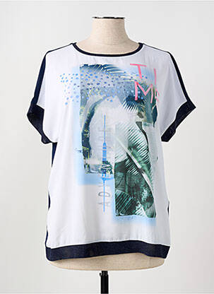 T-shirt coupe droite manches courtes bleu THOMAS RABE femme