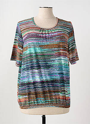T-shirt imprimé fantaisie manches courtes bleu HAJO femme