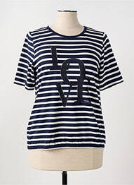 T-shirt sérigraphie avec strass manches courtes bleu RABE femme