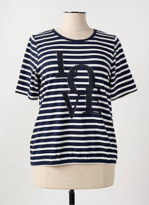T-shirt sérigraphie avec strass manches courtes bleu RABE femme