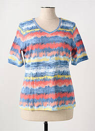 T-shirt col v manches courtes bleu RABE femme