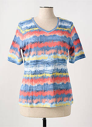 T-shirt col v manches courtes bleu RABE femme