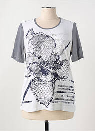 T-shirt sérigraphie avec strass manches courtes bleu HAJO femme