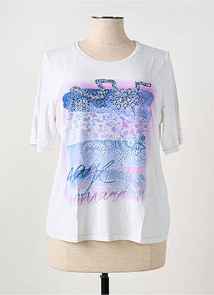 T-shirt sérigraphie avec strass manches courtes blanc THOMAS RABE femme