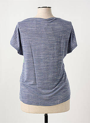 T-shirt sérigraphie avec strass manches courtes bleu BARBARA LEBEK femme