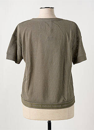 Pull maille ajourée manches courtes vert THOMAS RABE femme