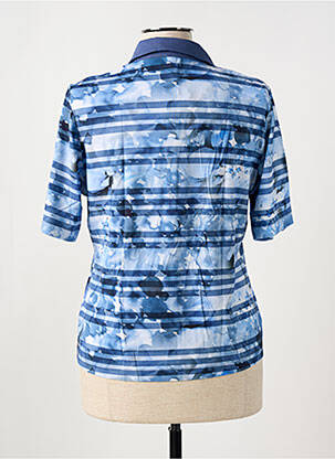 Polo sérigraphie avec strass manches courtes bleu RABE femme