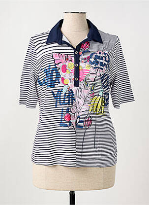 Polo imprimé rayures manches courtes bleu RABE femme