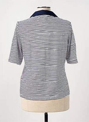 Polo sérigraphie avec strass manches courtes bleu RABE femme