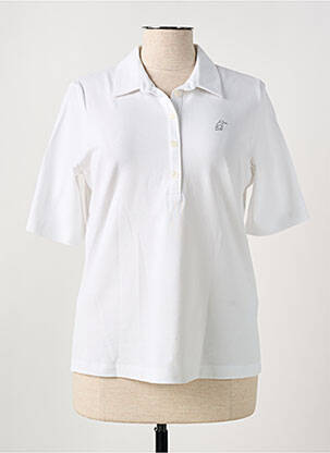 Polo sérigraphie avec strass manches courtes blanc RABE femme
