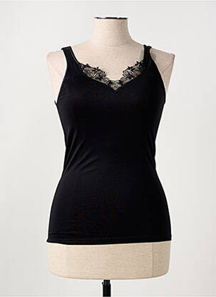 Top/caraco effet matière satinée noir MEY femme