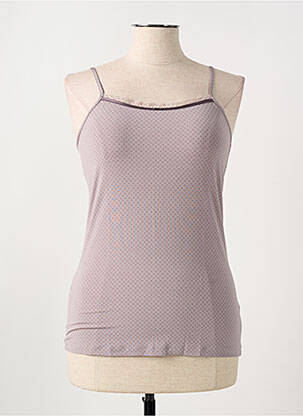 Top/caraco tissage satiné marron MEY femme