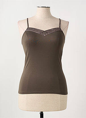 Top/caraco effet matière satinée marron MEY femme