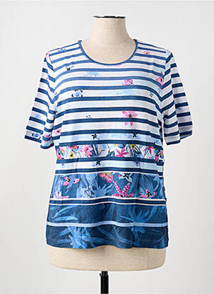 T-shirt bleu BE AND BE THOUCH DOWN pour femme