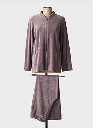 Pyjama col v violet CANAT femme