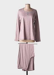 Pyjama tissage jersey rose CANAT femme