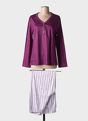 Pyjama col v violet MEY femme