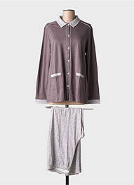 Pyjama tissage jersey marron CANAT femme