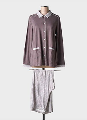 Pyjama tissage jersey marron CANAT femme