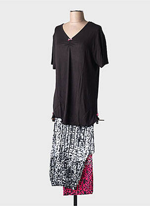 Pyjama col v noir HAJO femme