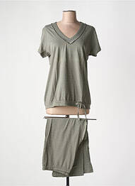 Pyjama col v vert CANAT femme