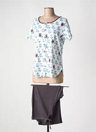 Pyjama tissage jersey marron CANAT femme