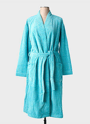 Robe de chambre manches longues bleu HAJO femme