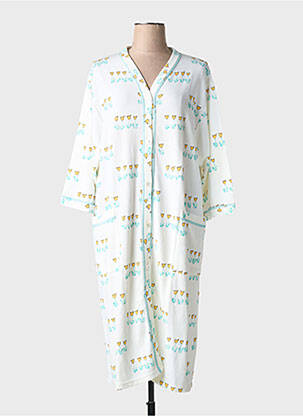 Chemise de nuit col v blanc CANAT femme