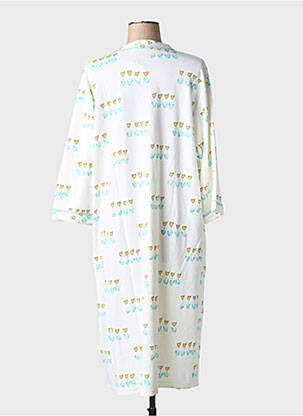 Chemise de nuit col v blanc CANAT femme