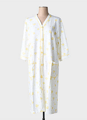 Chemise de nuit manches longues jaune CANAT femme