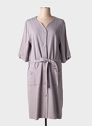 Chemise de nuit fermeture boutonnée sur le devant gris CANAT femme