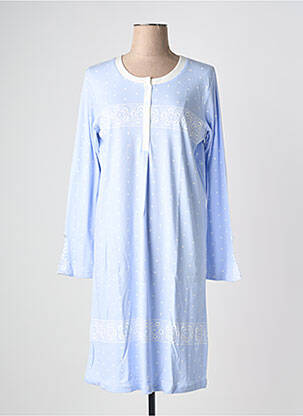 Chemise de nuit manches longues bleu CANAT femme
