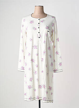 Chemise de nuit manches longues blanc CANAT femme