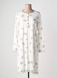 Chemise de nuit manches longues blanc CANAT femme