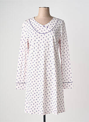 Chemise de nuit col v rose CANAT femme