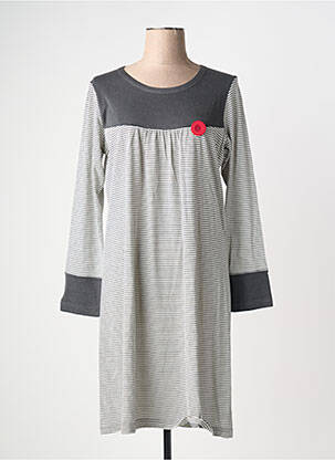 Chemise de nuit imprimé rayures gris CANAT femme