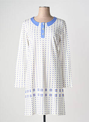 Chemise de nuit imprimé fleurs blanc CANAT femme