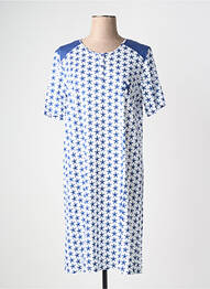 Chemise de nuit imprimé fantaisie bleu CANAT femme