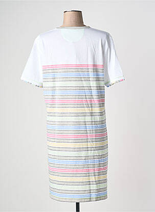 Chemise de nuit imprimé rayures blanc HAJO femme
