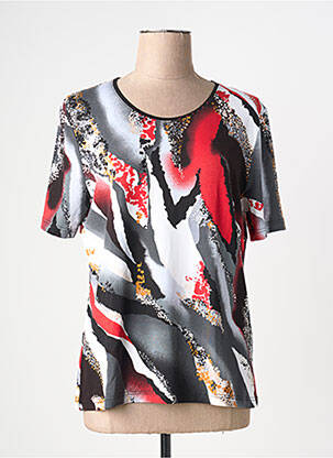 T-shirt imprimé fantaisie manches courtes noir HAJO femme