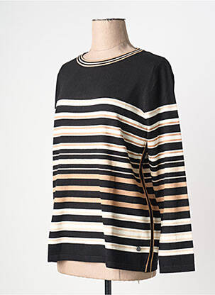 Pull coupe droite manches longues noir JOY OF LIFE femme