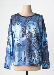 Pull col rond manches longues bleu HAJO femme