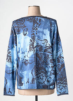 Pull coupe droite manches longues bleu HAJO femme
