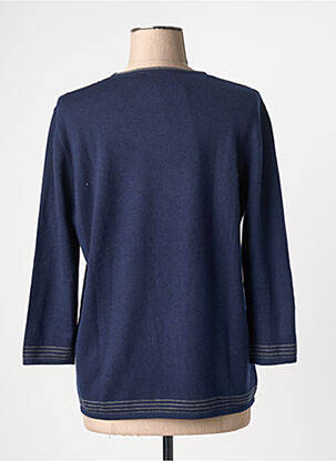 Pull coupe cintrée manches longues bleu HAJO femme