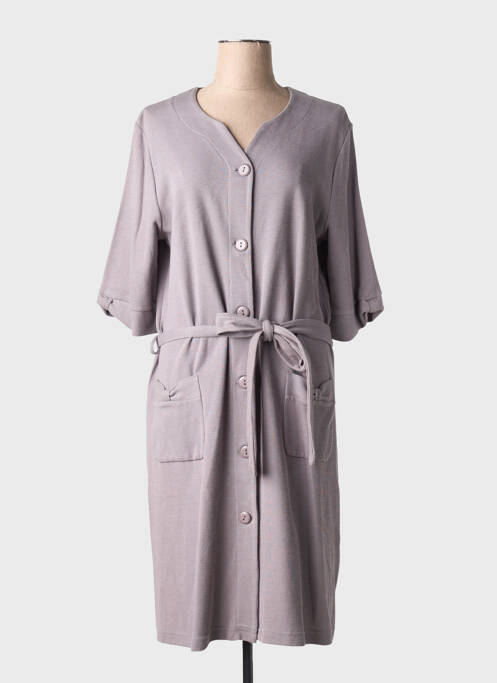 Chemise de nuit fermeture boutonnée sur le devant gris CANAT femme