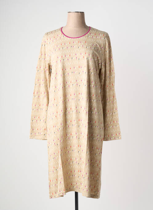 Chemise de nuit manches longues beige CANAT femme