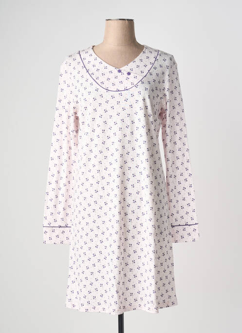 Chemise de nuit manches longues rose CANAT femme