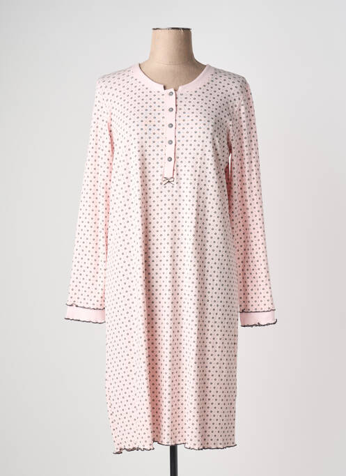 Chemise de nuit manches longues rose CANAT femme