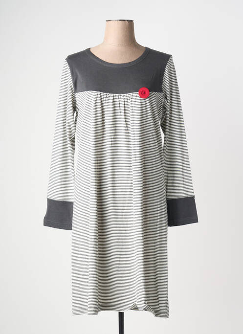 Chemise de nuit imprimé rayures gris CANAT femme