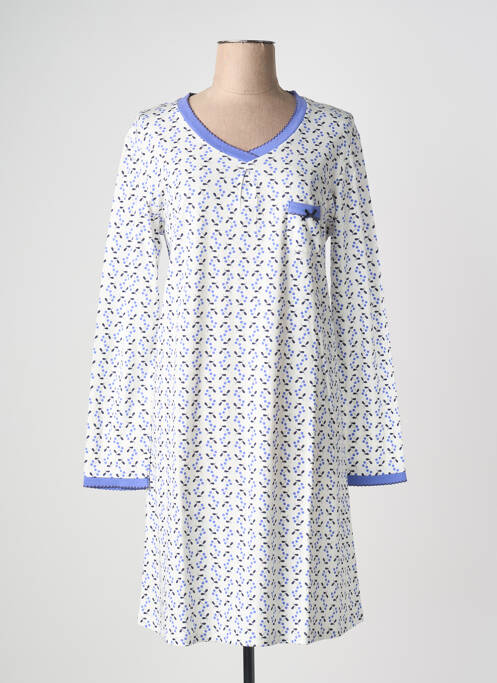 Chemise de nuit manches longues blanc CANAT femme